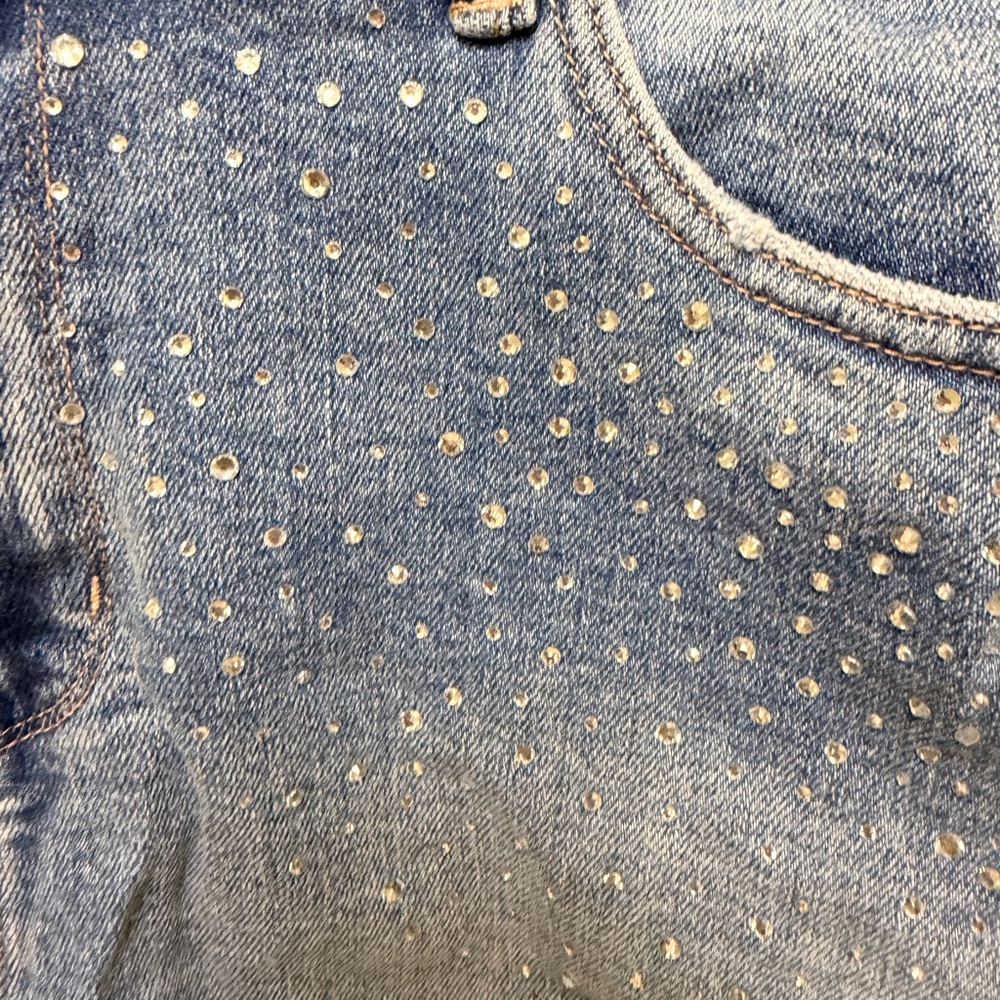 Judy Blue Light Blue High Rise Rhinestone Denim Shorts - Picture 6 of 9